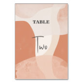 Moderne Bohemische Terracotta Abstrakte Hochzeit Tischnummer (Rückseite)