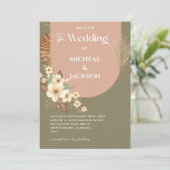 Moderne Bohemische Wasserfarbenflora Einladung (Stehend Vorderseite)