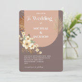 Moderne Bohemische Wasserfarbenflora Einladung (Stehend Vorderseite)