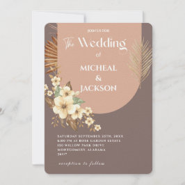 Moderne Bohemische Wasserfarbenflora Einladung