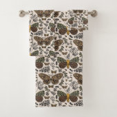 Moderne Bohemische Wildblumen Abstraktes Muster Badhandtuch Set (Insitu)