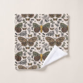 Moderne Bohemische Wildblumen Abstraktes Muster Badhandtuch Set (Waschlappen)