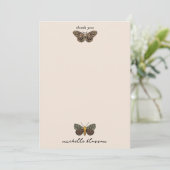 Moderne Bohemische Wildblumen Abstraktes Muster Dankeskarte (Stehend Vorderseite)