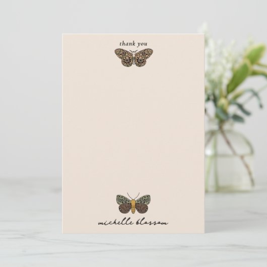 Moderne Bohemische Wildblumen Abstraktes Muster Dankeskarte (Stehend Vorderseite)