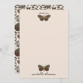 Moderne Bohemische Wildblumen Abstraktes Muster Dankeskarte (Vorne/Hinten)