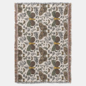 Moderne Bohemische Wildblumen Abstraktes Muster Decke (Vorderseite Vertikal)