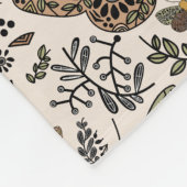 Moderne Bohemische Wildblumen Abstraktes Muster Fleecedecke (Ecke)