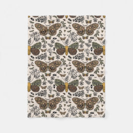 Moderne Bohemische Wildblumen Abstraktes Muster Fleecedecke