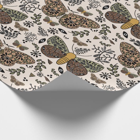 Moderne Bohemische Wildblumen Abstraktes Muster Geschenkpapier (Ecke)