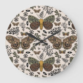 Moderne Bohemische Wildblumen Abstraktes Muster Große Wanduhr (Vorderseite)