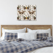 Moderne Bohemische Wildblumen Abstraktes Muster Leinwanddruck (Insitu (Schlafzimmer))