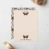 Moderne Bohemische Wildblumen Abstraktes Muster Mitteilungskarte (Vorderseite/Rückseite Beispiel)