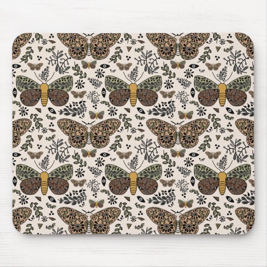 Moderne Bohemische Wildblumen Abstraktes Muster Mousepad (Vorne)