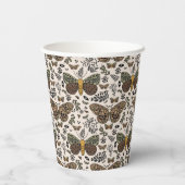 Moderne Bohemische Wildblumen Abstraktes Muster Pappbecher (Rückseite)