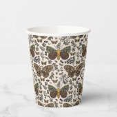 Moderne Bohemische Wildblumen Abstraktes Muster Pappbecher (Links)