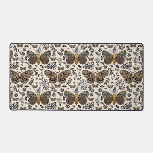 Moderne Bohemische Wildblumen Abstraktes Muster Schreibtischunterlage (Vorderseite)