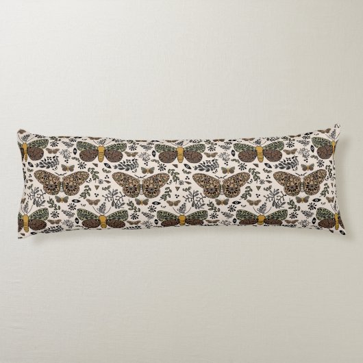 Moderne Bohemische Wildblumen Abstraktes Muster Seitenschläferkissen (Rückseite)