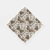 Moderne Bohemische Wildblumen Abstraktes Muster Serviette (Ecke)