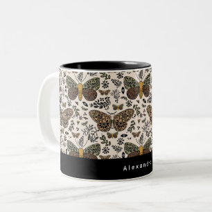 Moderne Bohemische Wildblumen Abstraktes Muster Zweifarbige Tasse