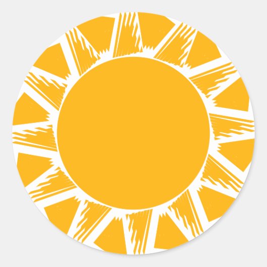 Moderne bohgelbe Sonnenstrahlen niedlich Runder Aufkleber (Vorderseite)