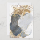 Moderne bohische Ampere, Marine und Gold Einladung (Rückseite)