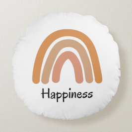 Moderne bohische Regenbogentypografie Rundes Kissen