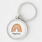 Moderne bohische Regenbogentypografie Schlüsselanhänger (Vorne)