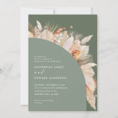 Moderne Böhmerweide Grüne Pampas Gras Hochzeit (Vorderseite)