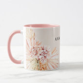 Moderne böhmische Aquarellblumen in Pastellfarben  Tasse (Links)