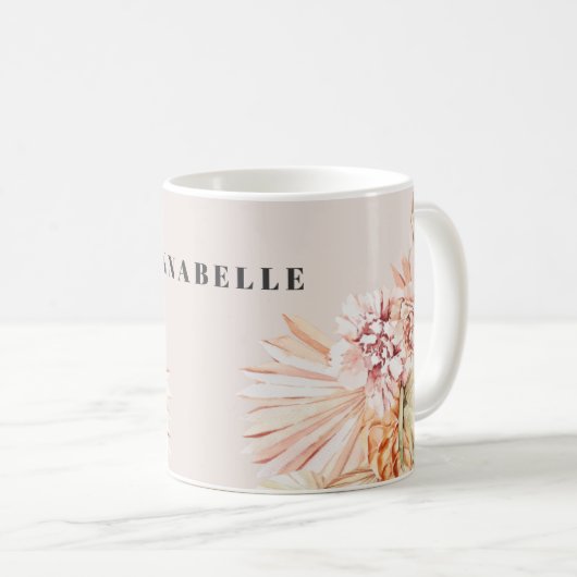 Moderne böhmische Aquarellblumen Kaffeetasse (VorderseiteRechts)
