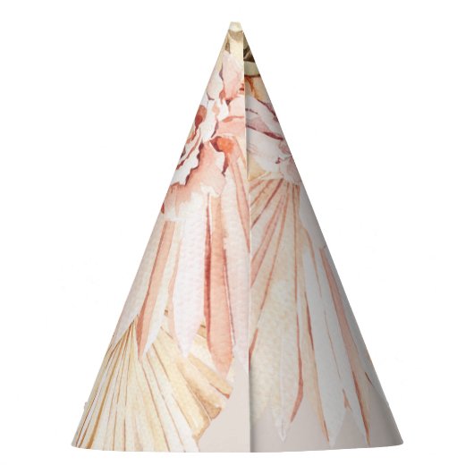 Moderne böhmische Aquarellblütenpastel Geburtstag Partyhütchen (Rückseite)