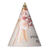 Moderne böhmische Aquarellblütenpastel Geburtstag Partyhütchen (Links)