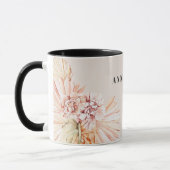 Moderne böhmische Aquarellblütenpastellbraun orang Tasse (Links)