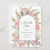 moderne böhmische Blumenkarte Save the Date (Vorderseite)
