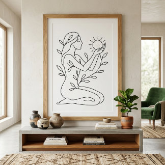 Moderne Böhmische Botanische Sonnenlinie Poster