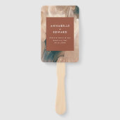 Moderne böhmische, malerische Terrakotta aquamarin Fächer (Vorderseite)