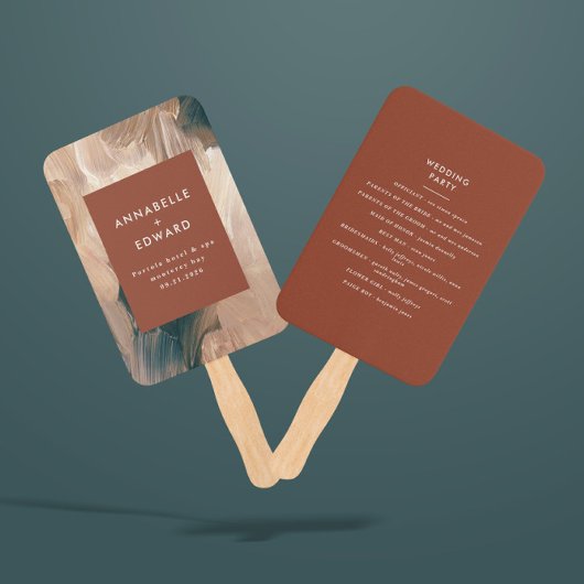 Moderne böhmische, malerische Terrakotta aquamarin Fächer