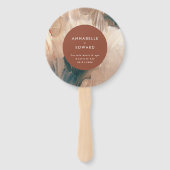 Moderne böhmische, malerische Terrakotta aquamarin Fächer (Vorderseite)