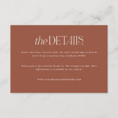 Moderne böhmische malerische Terrakotta aquamarine Begleitkarte (Rückseite)