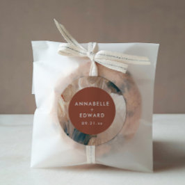 Moderne böhmische malerische Terrakotta aquamarine Runder Aufkleber