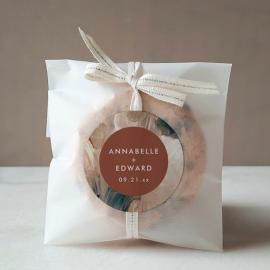 Moderne böhmische malerische Terrakotta aquamarine Runder Aufkleber