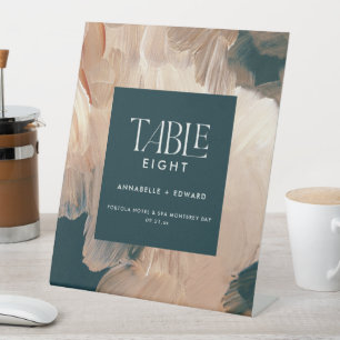 Moderne böhmische malerische Terrakotta aquamarine Sockelschild