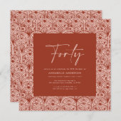 Moderne böhmische marokkanische Terracotta-UAWG Einladung (Vorne/Hinten)