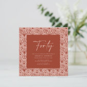 Moderne böhmische marokkanische Terracotta-UAWG Einladung (Stehend Vorderseite)