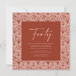 Moderne böhmische marokkanische Terracotta-UAWG Einladung