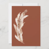 Moderne böhmische Naturpampas Gras Hochzeit gerett Save The Date (Rückseite)