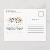 Moderne böhmische Pampas-Gras-Orchideen-Hochzeitsn Ankündigungspostkarte (Rückseite)