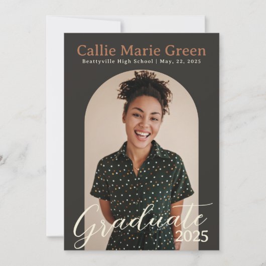 Moderne Boho Abschluss Foto-Ankündigungskarte Ankündigung (Vorderseite)