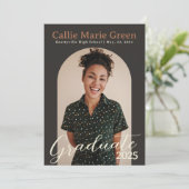 Moderne Boho Abschluss Foto-Ankündigungskarte Ankündigung (Stehend Vorderseite)