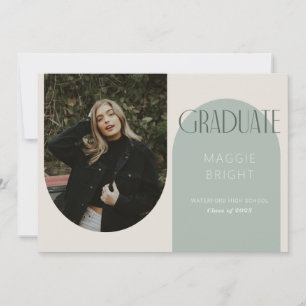 Moderne Boho-Abschlussankündigung im Bogenstil zur Einladung